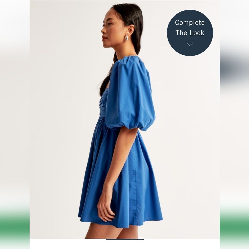 Abercrombie and fitch puff sleeve dress cotyon side pockets excellent condition - Picture 9 of 15